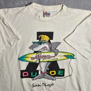 Vintage Mean Attitude Dude San Diego Shirt Mens Large 80's Single Stitch USA